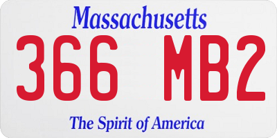 MA license plate 366MB2