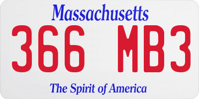 MA license plate 366MB3