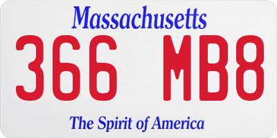 MA license plate 366MB8