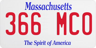 MA license plate 366MC0