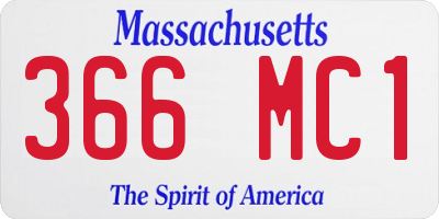 MA license plate 366MC1