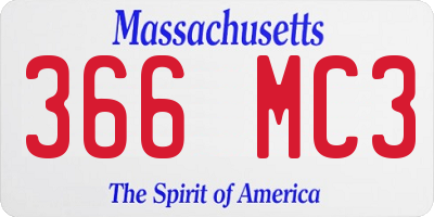 MA license plate 366MC3