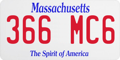 MA license plate 366MC6