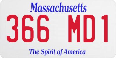 MA license plate 366MD1