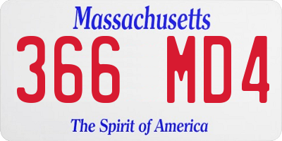 MA license plate 366MD4