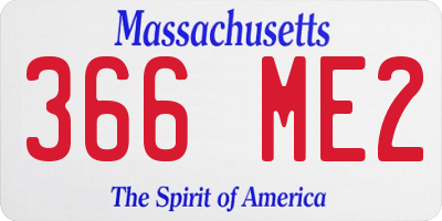 MA license plate 366ME2