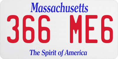 MA license plate 366ME6