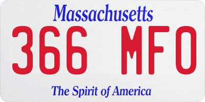 MA license plate 366MF0