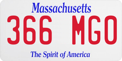 MA license plate 366MG0