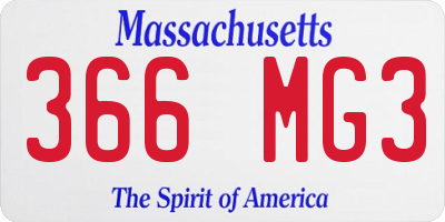MA license plate 366MG3