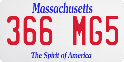 MA license plate 366MG5