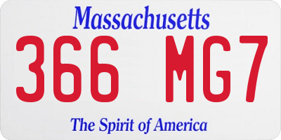 MA license plate 366MG7