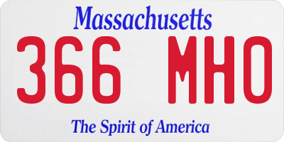 MA license plate 366MH0