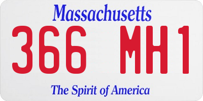 MA license plate 366MH1