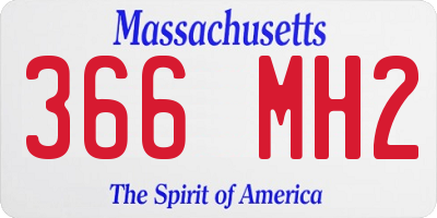 MA license plate 366MH2