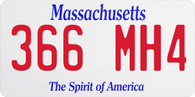 MA license plate 366MH4