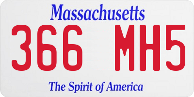 MA license plate 366MH5