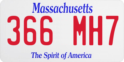 MA license plate 366MH7
