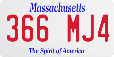 MA license plate 366MJ4