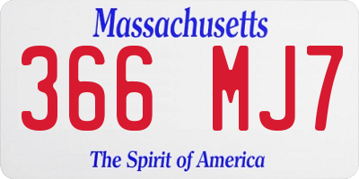 MA license plate 366MJ7