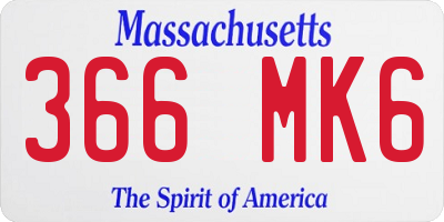 MA license plate 366MK6