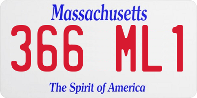 MA license plate 366ML1