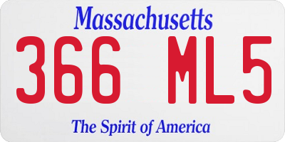 MA license plate 366ML5