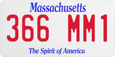 MA license plate 366MM1