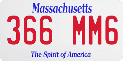 MA license plate 366MM6