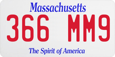 MA license plate 366MM9