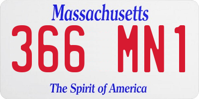MA license plate 366MN1