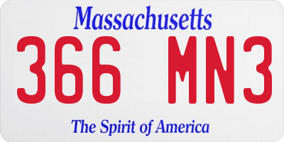 MA license plate 366MN3