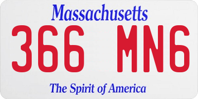 MA license plate 366MN6