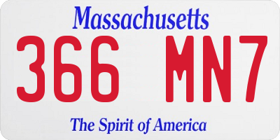 MA license plate 366MN7