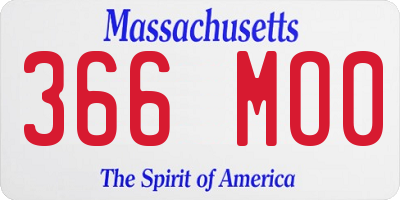 MA license plate 366MO0