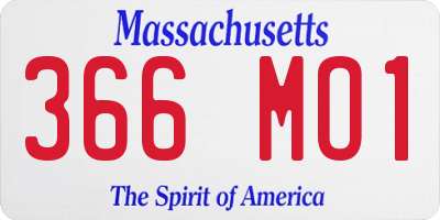 MA license plate 366MO1