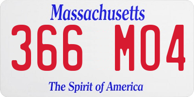 MA license plate 366MO4