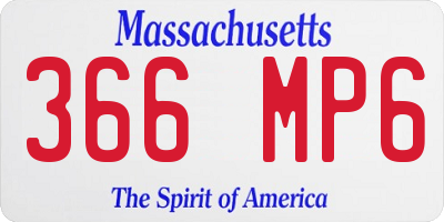 MA license plate 366MP6