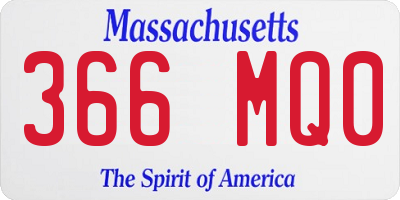 MA license plate 366MQ0
