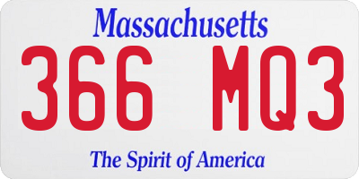 MA license plate 366MQ3