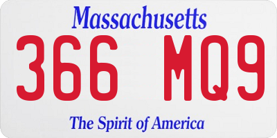 MA license plate 366MQ9