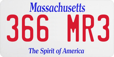 MA license plate 366MR3