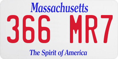 MA license plate 366MR7