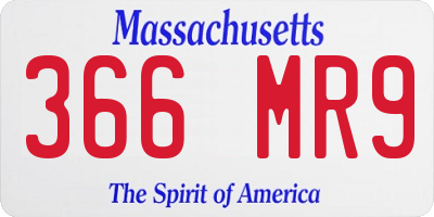MA license plate 366MR9