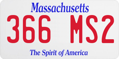 MA license plate 366MS2