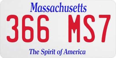 MA license plate 366MS7