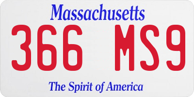 MA license plate 366MS9