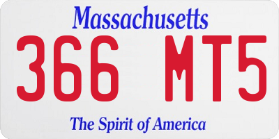 MA license plate 366MT5