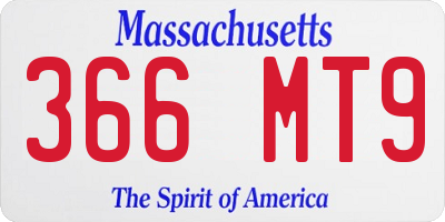 MA license plate 366MT9