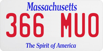 MA license plate 366MU0